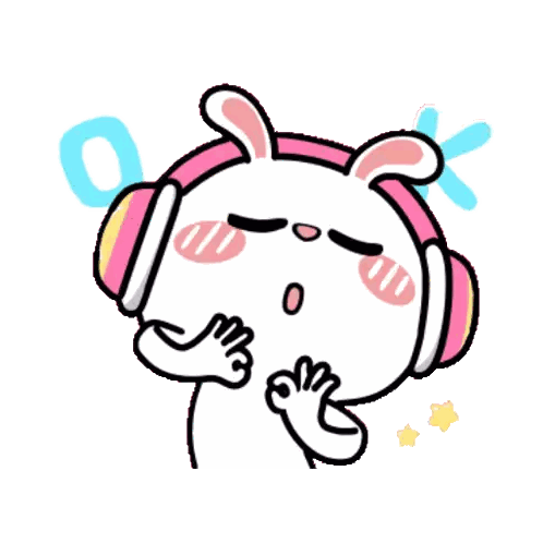 Bunny With Headphones Giving Okay