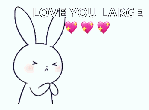 Bunny with Hearts Saying Love You
