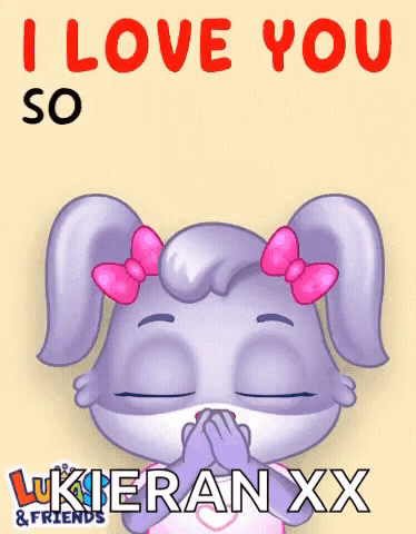 Bunny With Pink Bow Saying I Love You So So So So So
