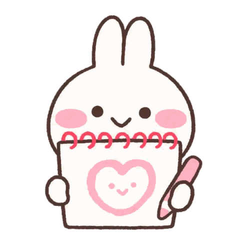Bunny Writing Heart on Paper