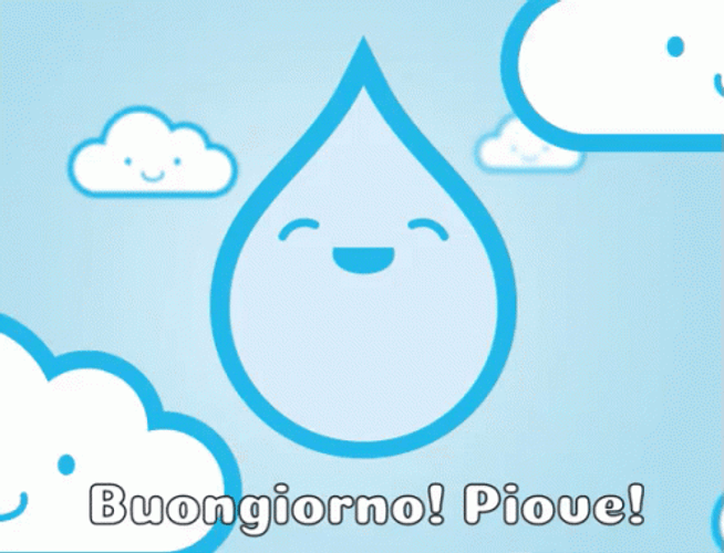 Buongiorno Animated Happy Droplet Fun Art GIF