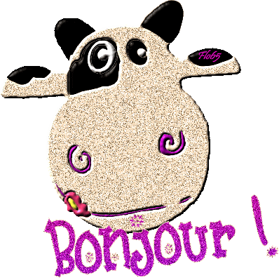 Buongiorno Glittery Cow Head Graphic Art GIF