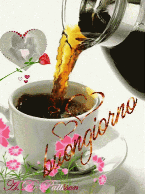 Buongiorno Pouring Coffee Digital Design GIF