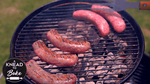 Burger Jumbo Sausage Grilling GIF