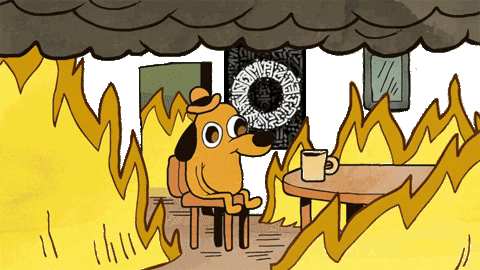 Burning And Smoking House Dog Meme GIF