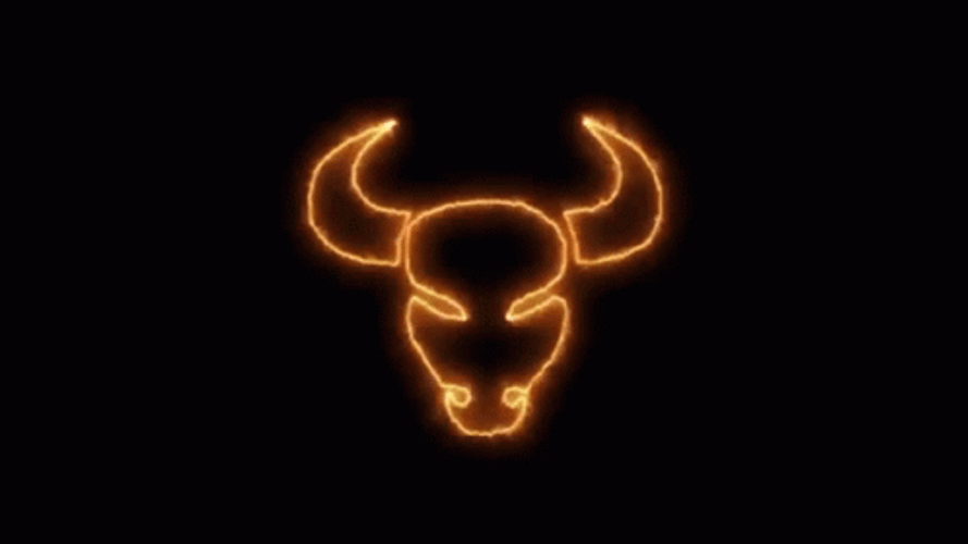 Burning Bull Head Outline GIF