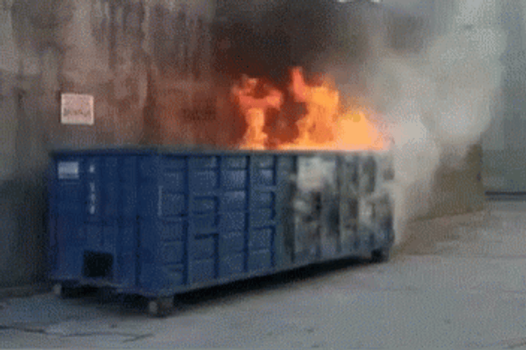 Burning Crate Crash And Burn GIF