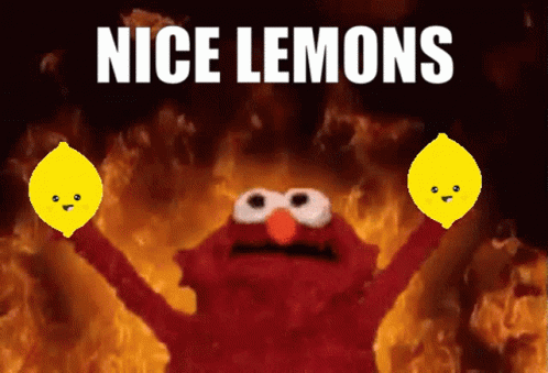 Burning Elmo Nice Lemon GIF