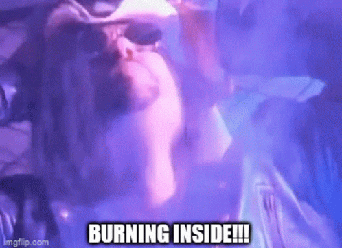 Burning Inside Words on Purple Background