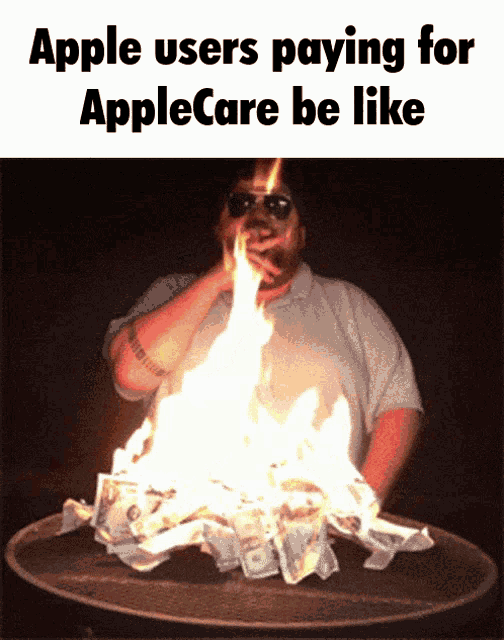 Burning Money Applecare Apple Laughing GIF