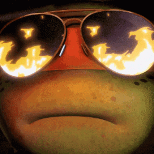 Burning Ninja Turtles Pizza Face GIF