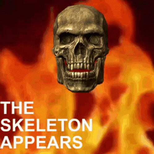 Burning Skull Meme Skeleton Burned GIF