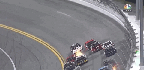 Burning Sports Car Nascar Crash GIF