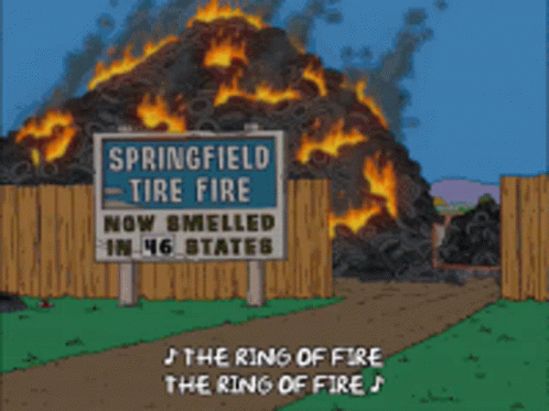 Burning Springfield Tire Fire GIF