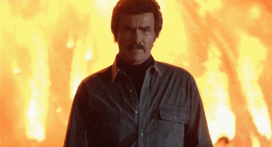 Burt Reynolds On Fire GIF