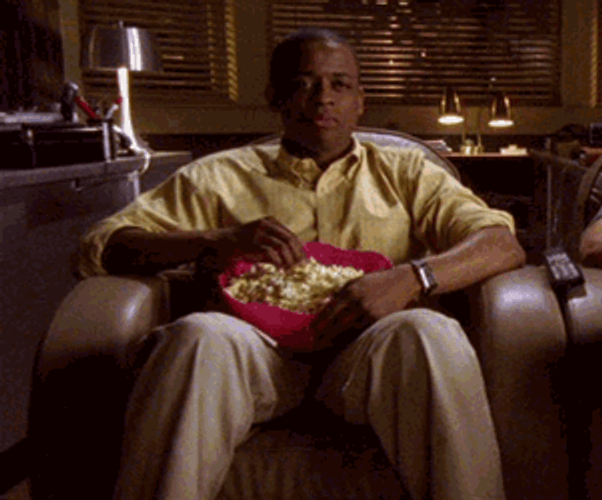 Burton Guster From Psych Eating Popcorn Meme GIF