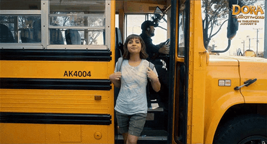Bus Backpack Stuck Door Dora The Explorer Movie GIF