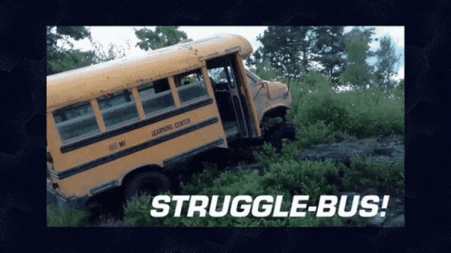 Bus Struggle On The Road Up GIF