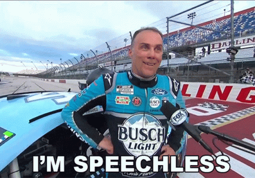 Busch Race I'm Speechless GIF