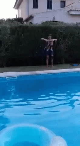 Bush By The Pool Fails GIF