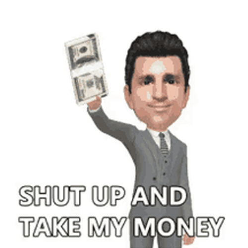 Businessman Caricature Shut Up And Take My Money GIF