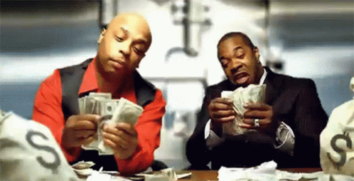 Busta Rhymes Counting Dollar Bill While Singing GIF