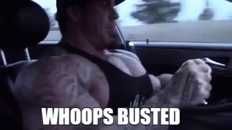 Rich Piana Driving A Car Whoops Busted GIF