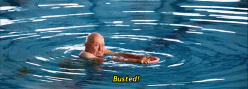 Man Swimming Busted GIF