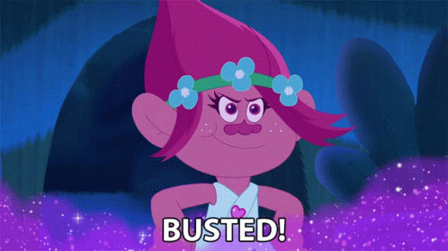 Queen Poppy Troll Busted GIF