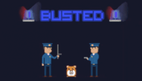 Cute Hamster With Policeman Busted GIF