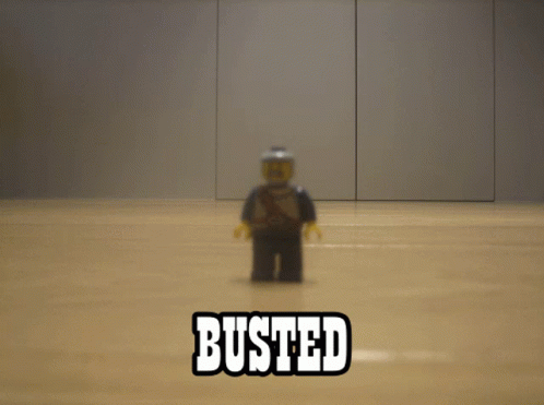 Lego Minifigure Busted GIF