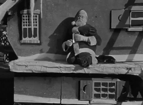 Buster Keaton Drunk Santa GIF