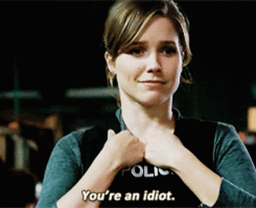 Busty Lady You're An Idiot GIF