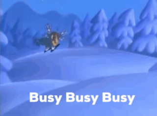 Busy Busy Busy Sign With Cartoon Scene