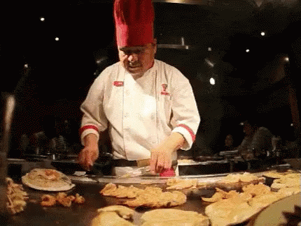 Busy Chef On Hibachi GIF