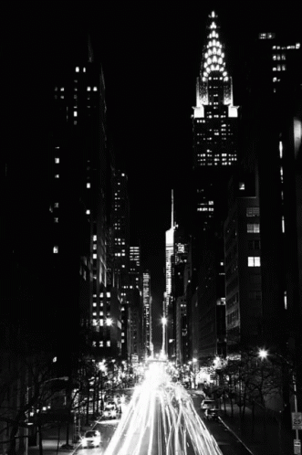Busy City Street At Night GIF