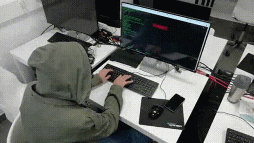 Busy Hackerman Doing Okay GIF