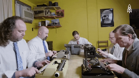 Busy Monday Robotic Office Workers GIF