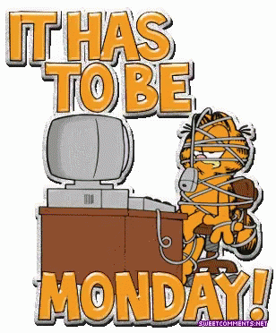 Busy Monday Tied Up Garfield GIF
