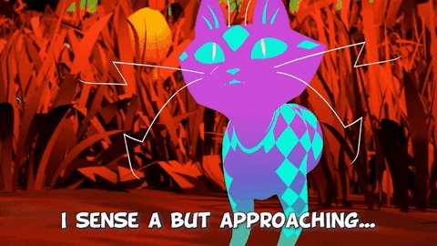 But Neon Cat Tsuchinoko In Half GIF