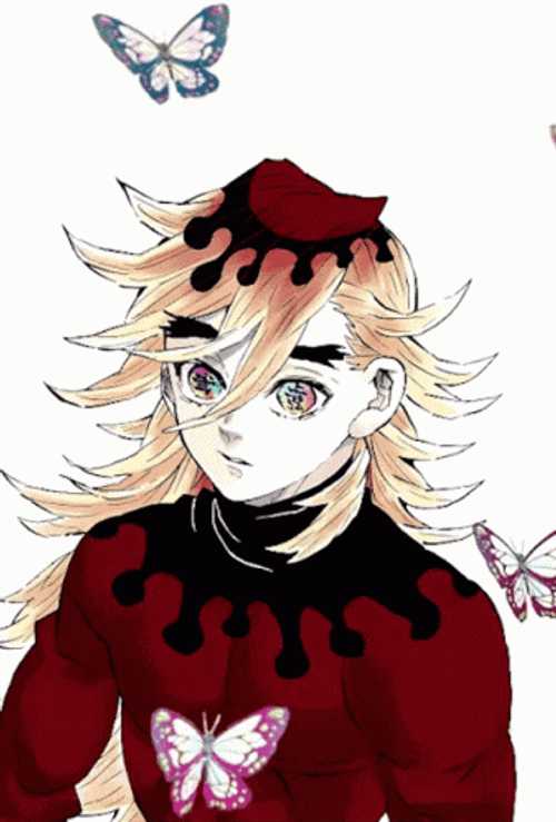 Butterflies Around Red Douma GIF