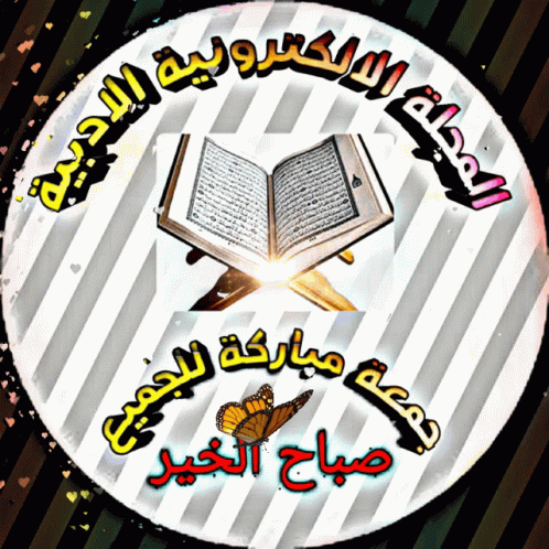Butterfly and Book with Arabic Writing
