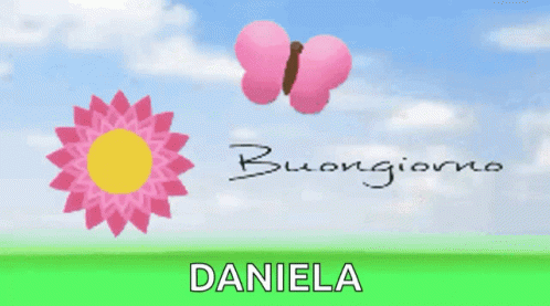 Butterfly And Flower With Name Daniela GIF