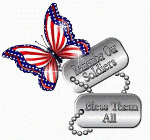 Butterfly Dog Tags Remember Our Soldiers Bless Them All
