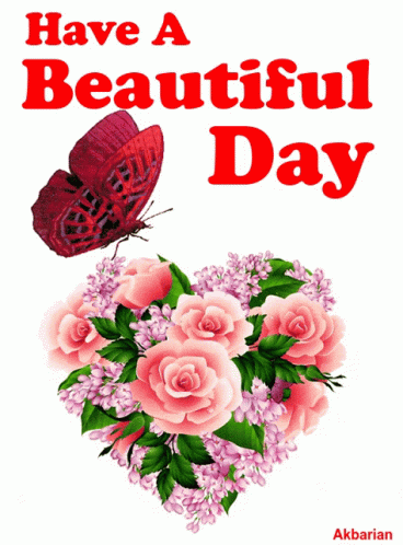 Butterfly Flying Over Pink Rose Heart