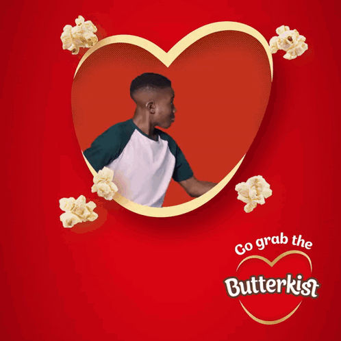 Butterkist Popcorn Man And Boy In Heart Frame GIF