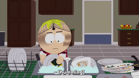 Butters Humming While Washing Plates GIF