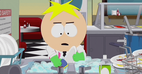 Butters Washing Dishes GIF