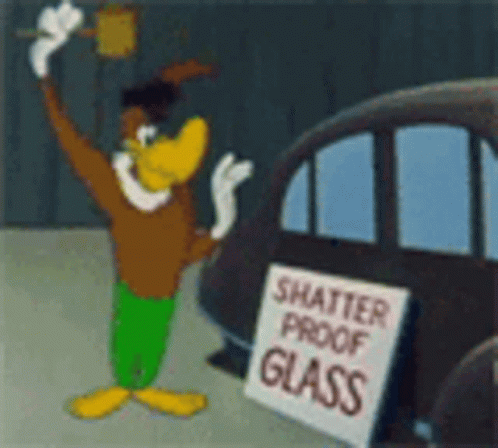 Buzz Buzzard Glass Breaking Shatter Proof Window GIF