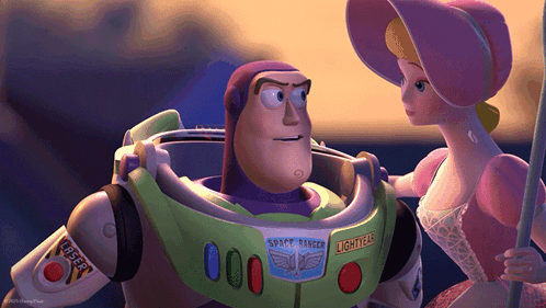 Buzz Lightyear And Bo Peep From Toy Story GIF